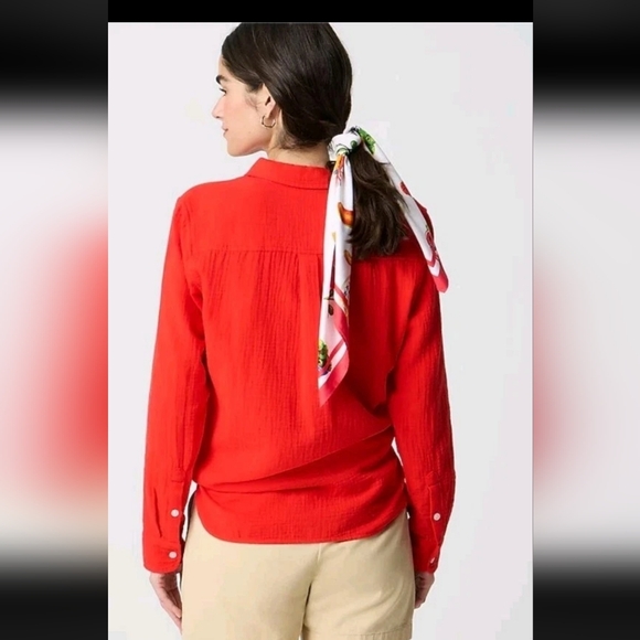 NEW J CREW WOMEN'S Double-gauze button-up 100% Cotton shirt Size S - Picture 2 of 8